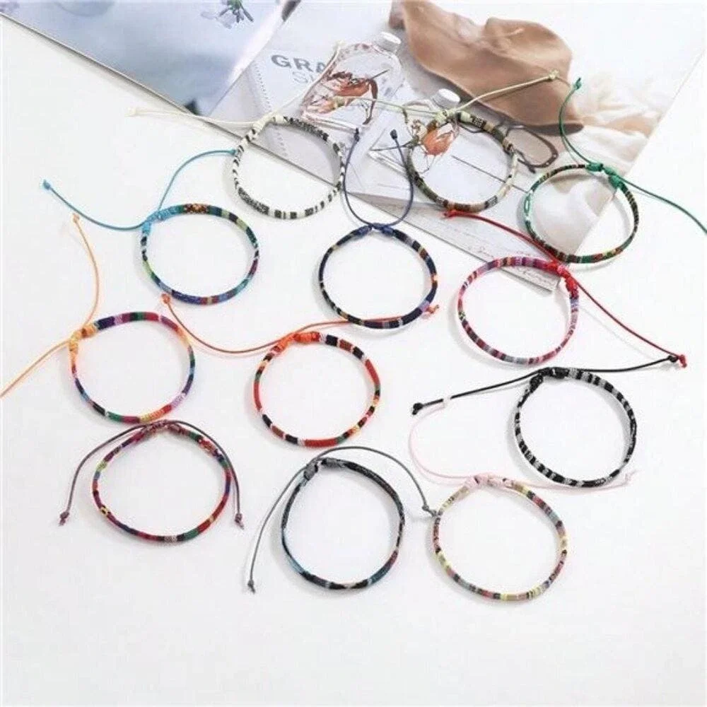 12pcs Boho Surfer Beach Bracelet Set‎ Men & Women Braided Boho Summer Bracelets